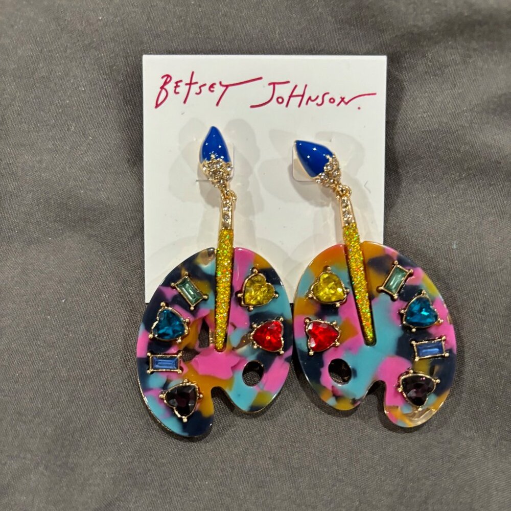 BETSEY JOHNSON PAINT PALLETTE EARRINGS